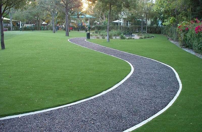 rubber granule path in park